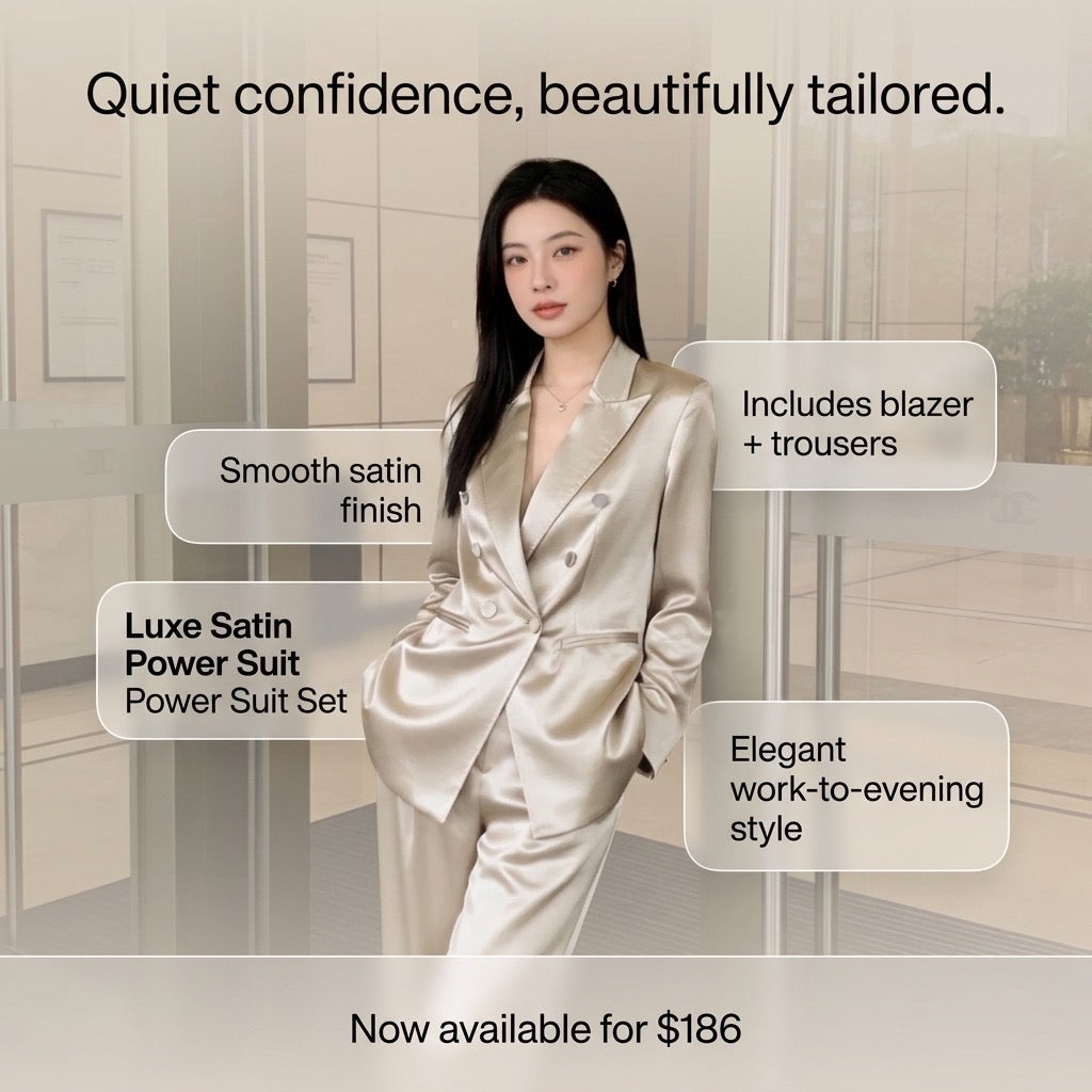 Luxe Satin Power Suit Set