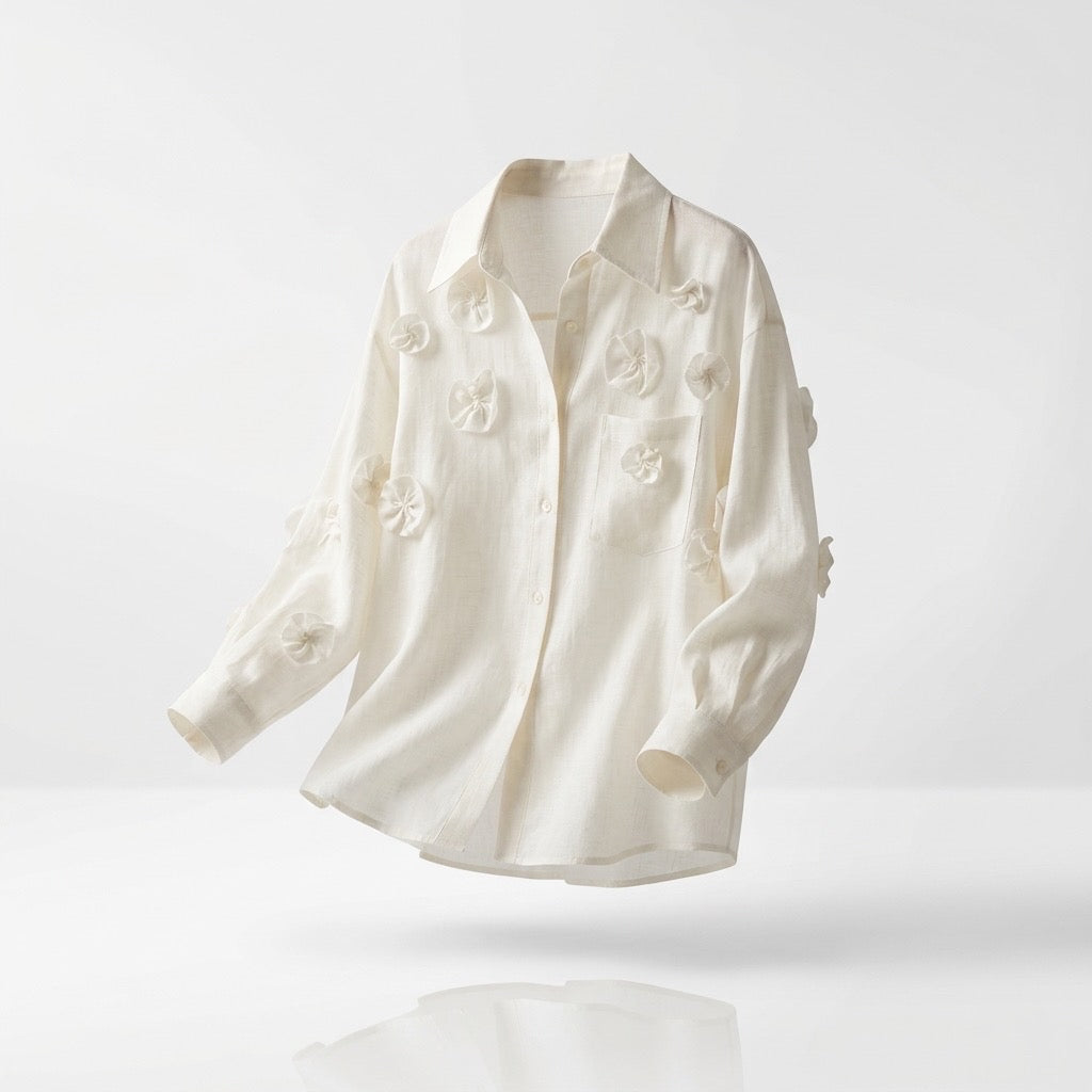 Silk Bloom Oversized Shirt