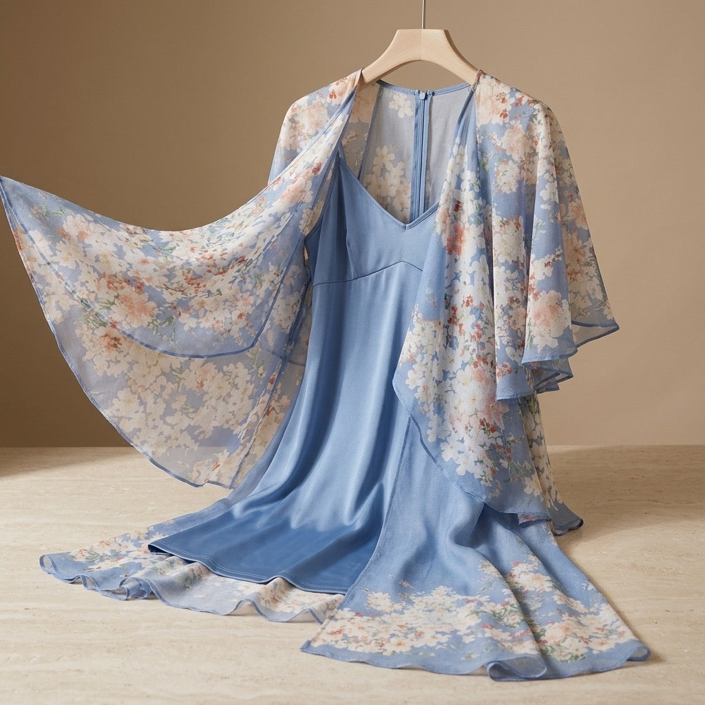 Blue Garden Drape Layer Set