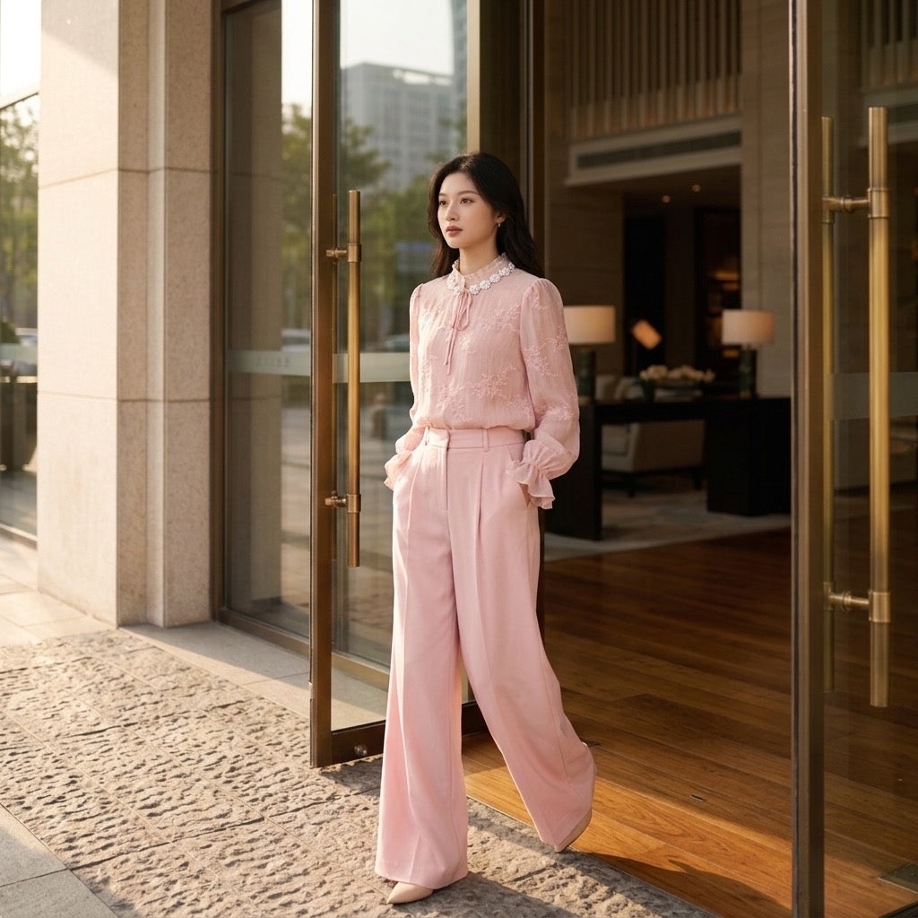 Blush Celeste Pleated Portrait Set