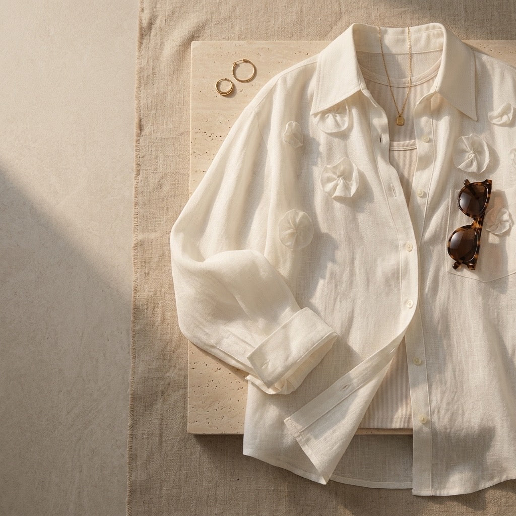 Silk Bloom Oversized Shirt