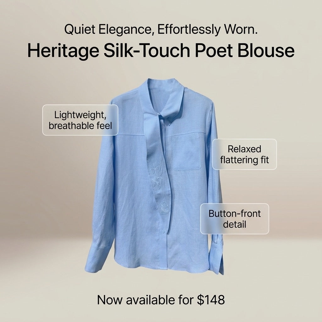 Heritage Silk-Touch Poet Blouse