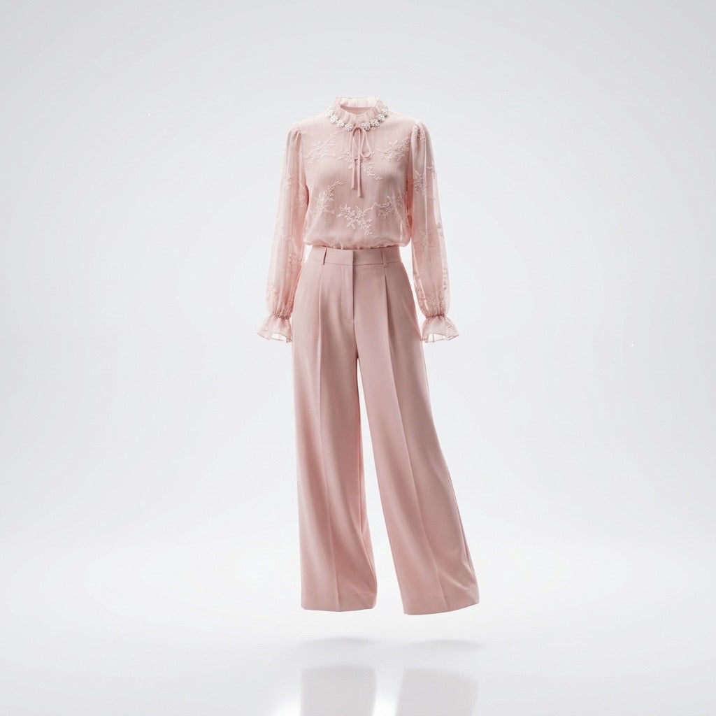 Blush Celeste Pleated Portrait Set