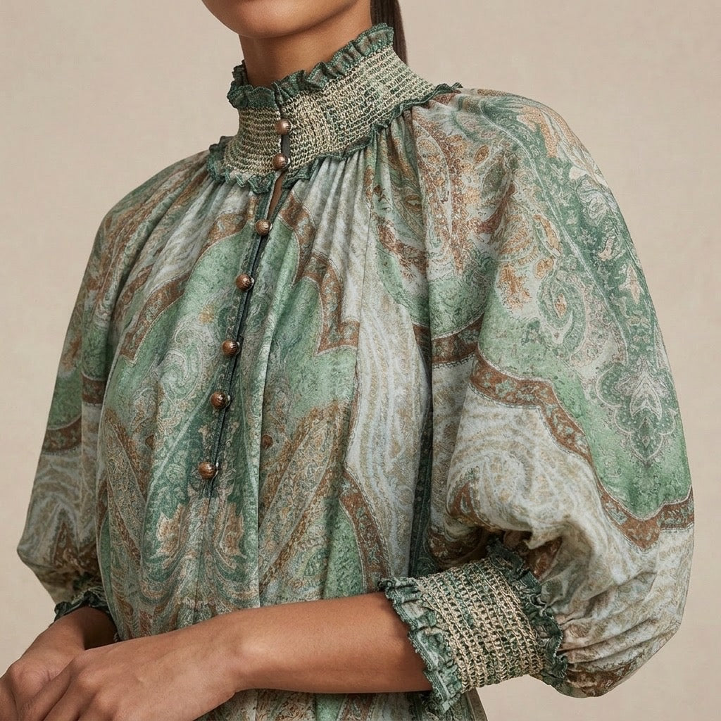 Verdant Muse Smocked Maxi Dress