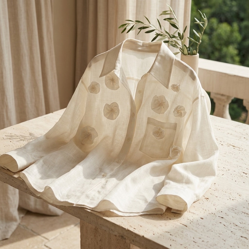 Silk Bloom Oversized Shirt