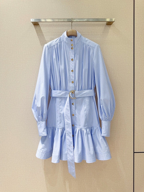Equestrian Stripe Shirt Dress