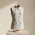Tailored Safari Vest in Pearl Grey