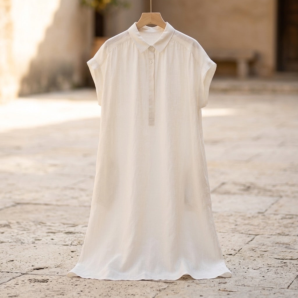 Airy Artisan Linen Tunic Dress