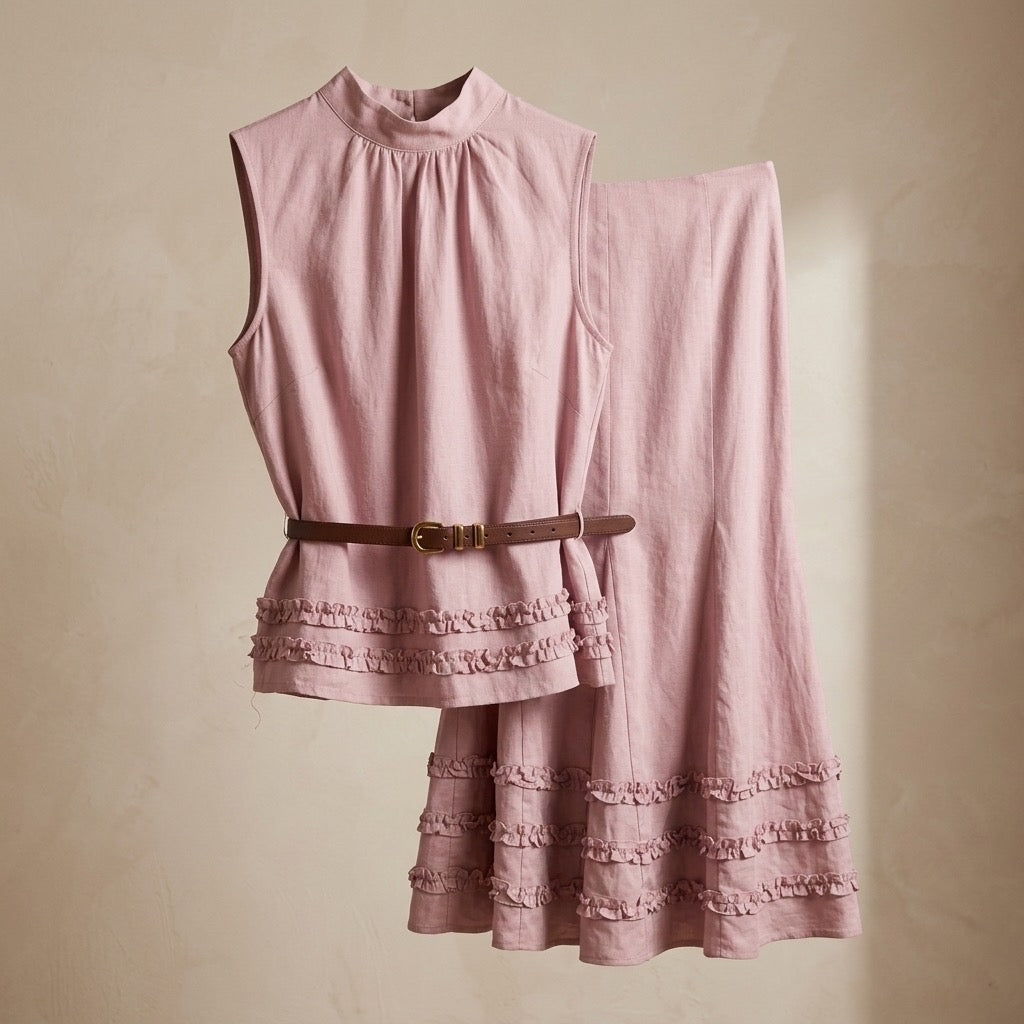Blush Heritage Ruffle Two-Piece Set