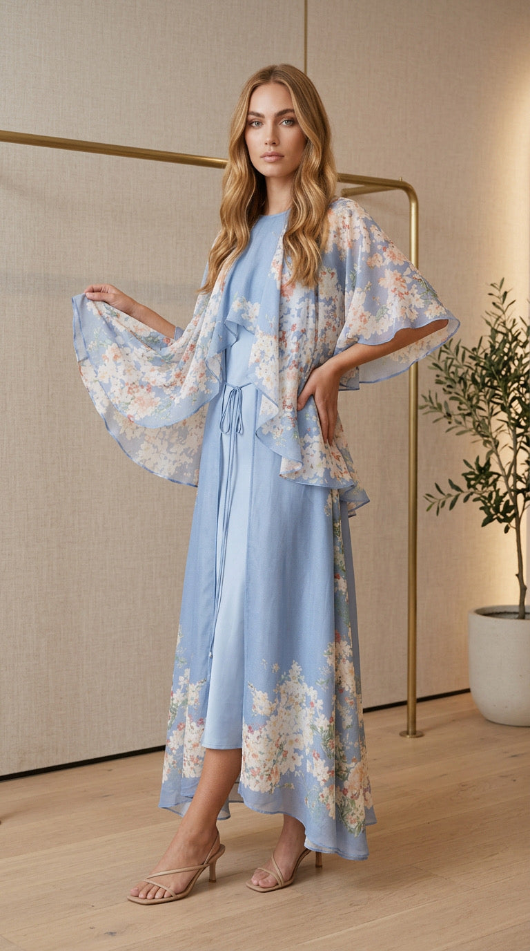 Blue Garden Drape Layer Set