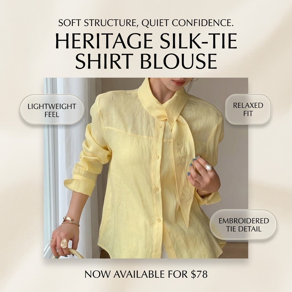 Heritage Silk-Tie Shirt Blouse