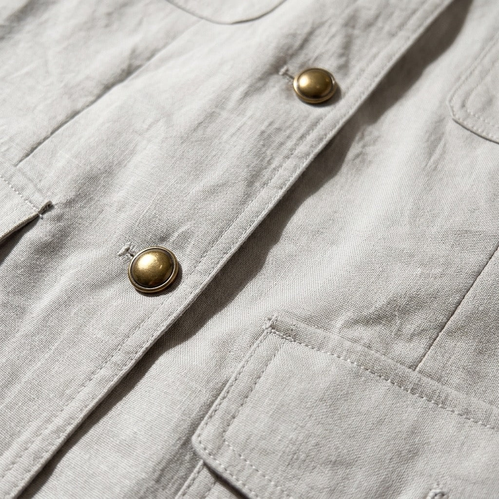 Tailored Safari Vest in Pearl Grey