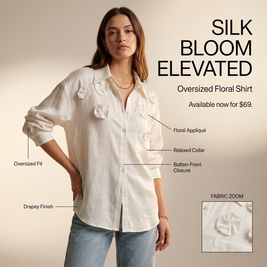 Silk Bloom Oversized Shirt