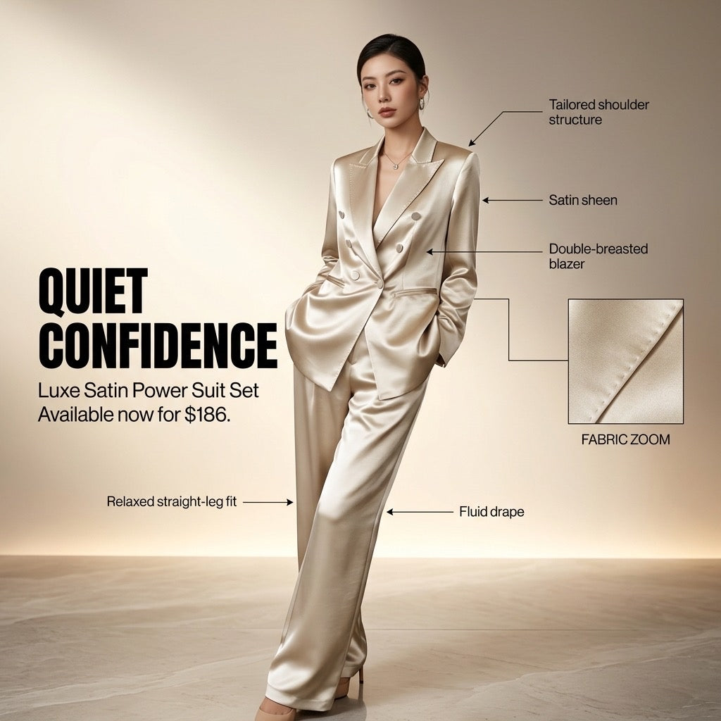 Luxe Satin Power Suit Set