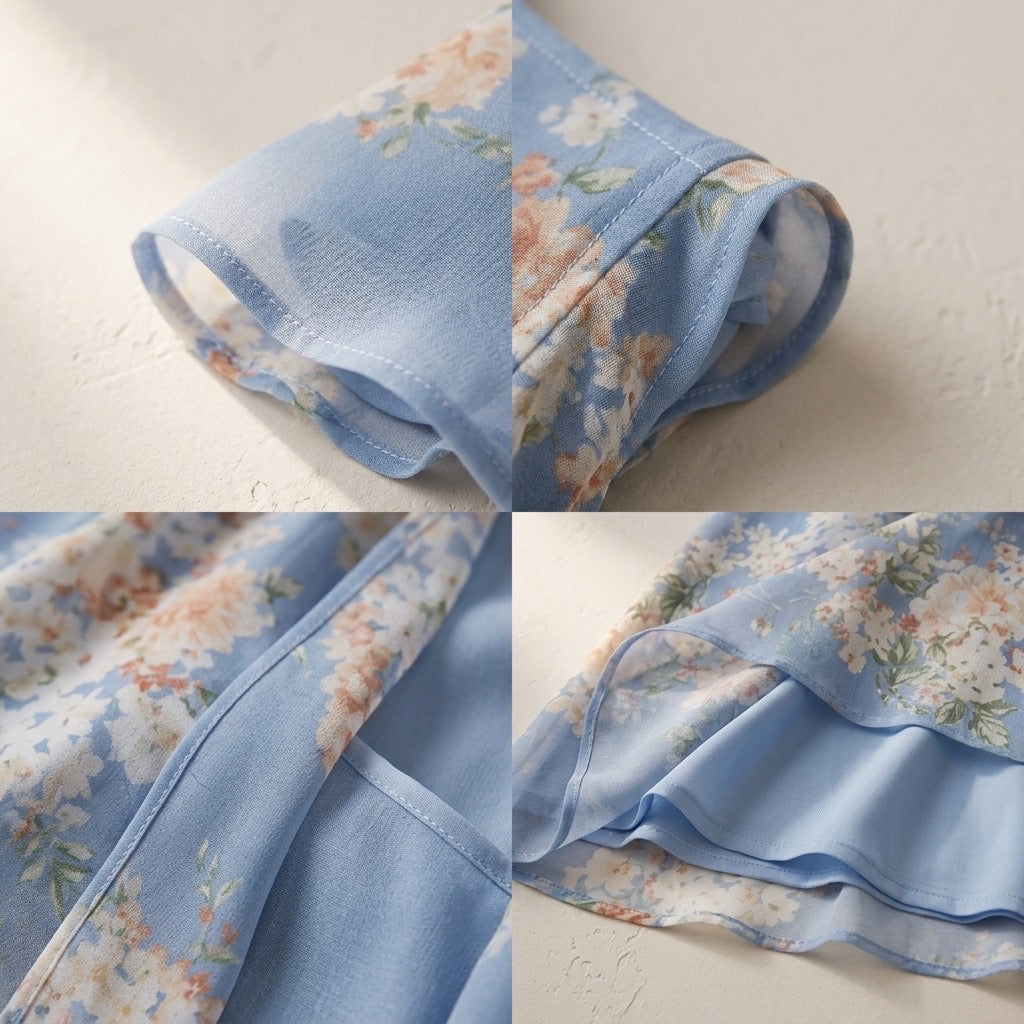 Blue Garden Drape Layer Set