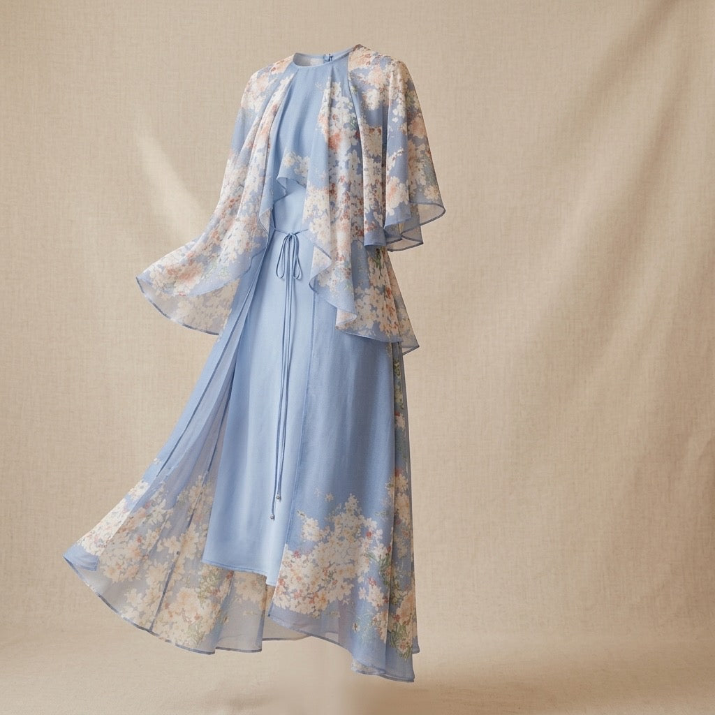 Blue Garden Drape Layer Set