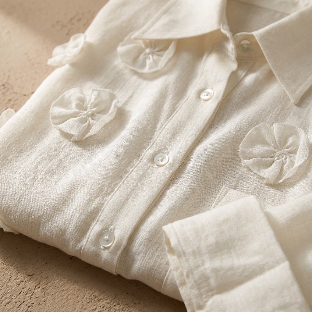 Silk Bloom Oversized Shirt