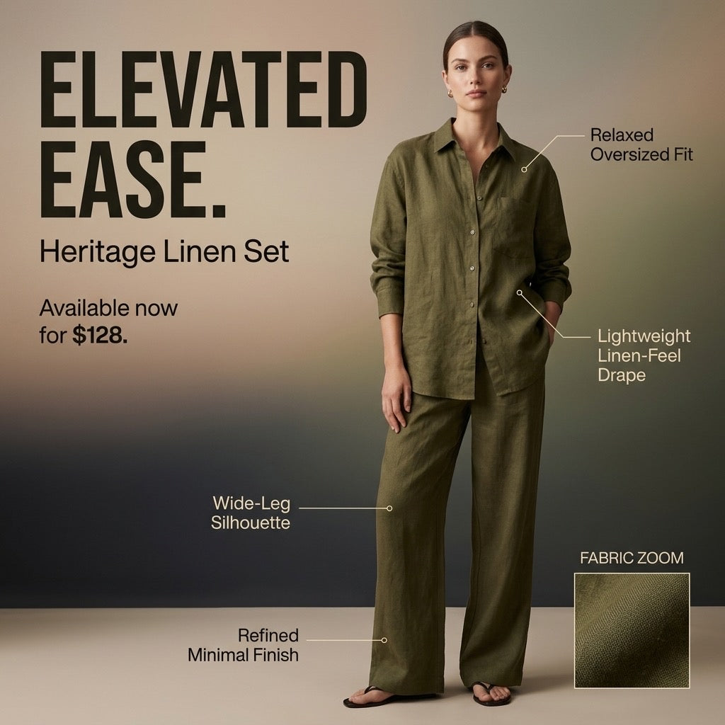 Heritage Linen Set in Olive