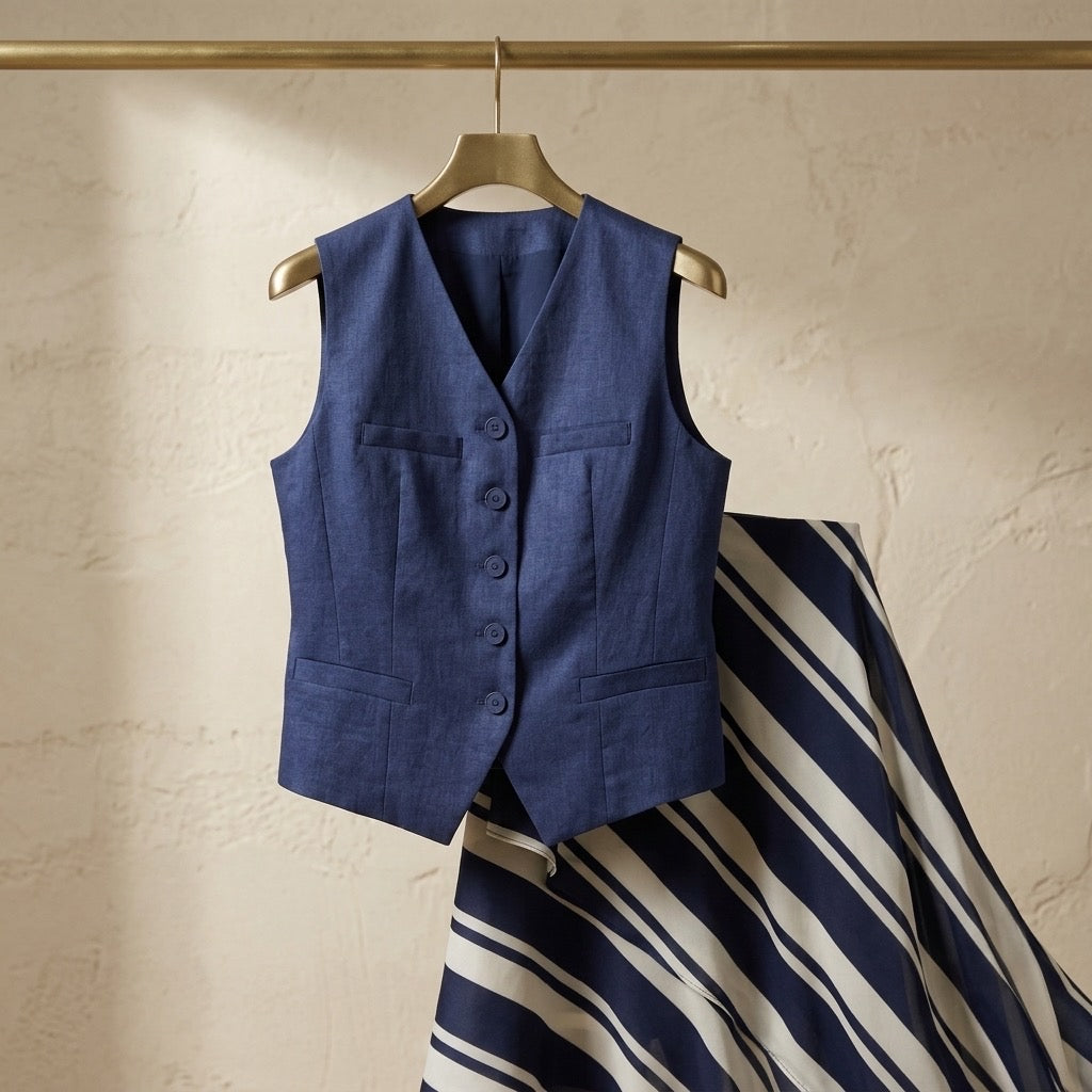 Marina Stripe Vest Set