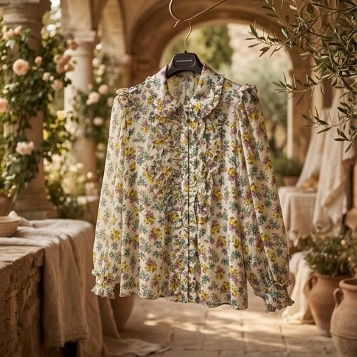 Floral Ruffle Heritage Blouse