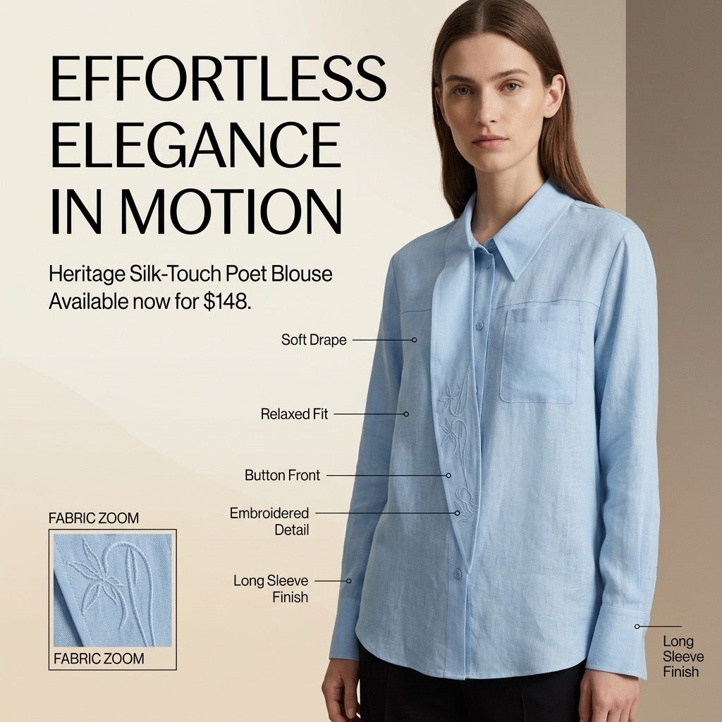Heritage Silk-Touch Poet Blouse