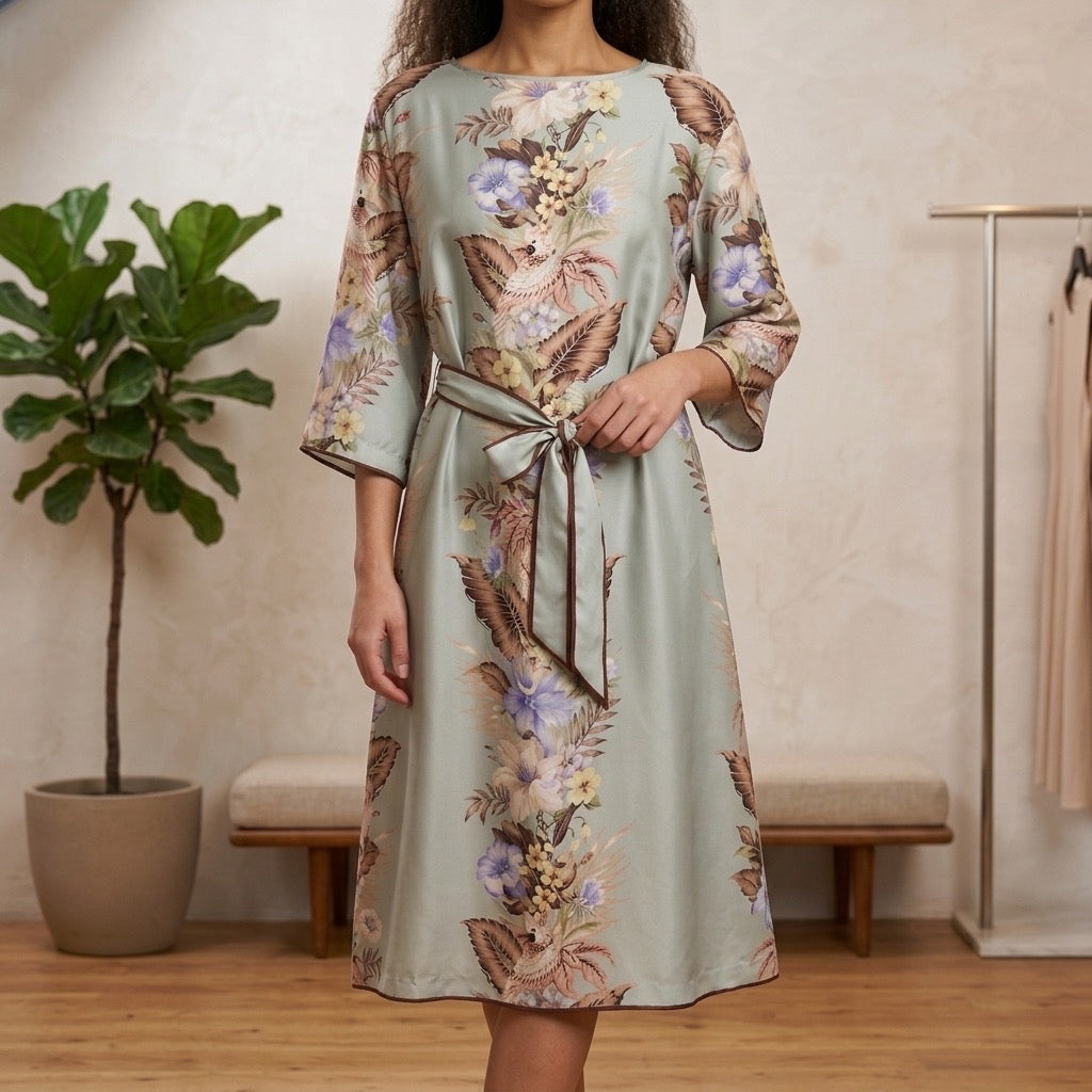 Heritage Flora Belted Midi Dress