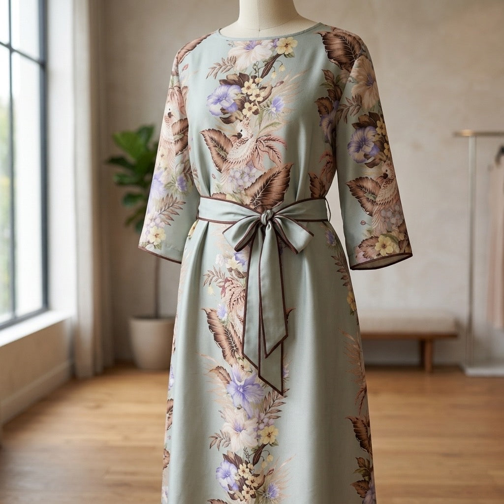 Heritage Flora Belted Midi Dress
