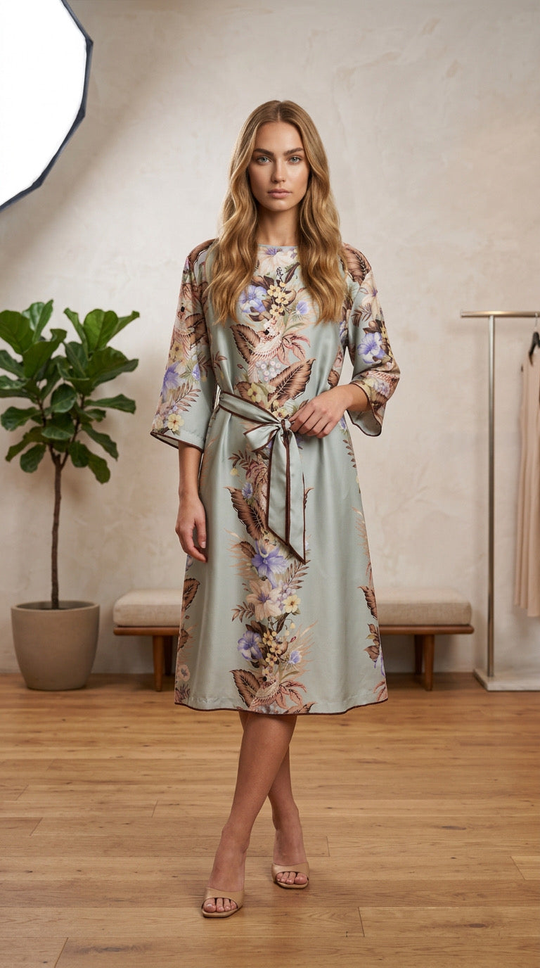 Heritage Flora Belted Midi Dress