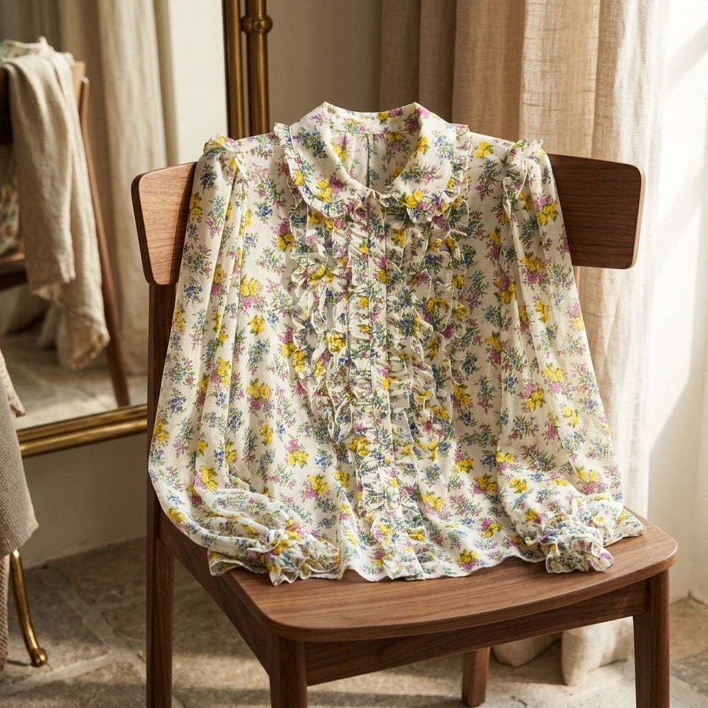 Floral Ruffle Heritage Blouse