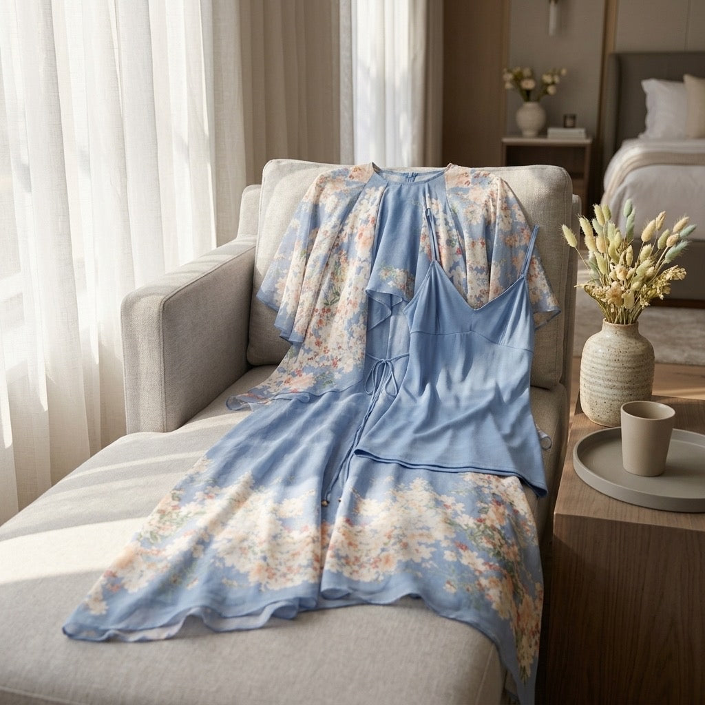 Blue Garden Drape Layer Set
