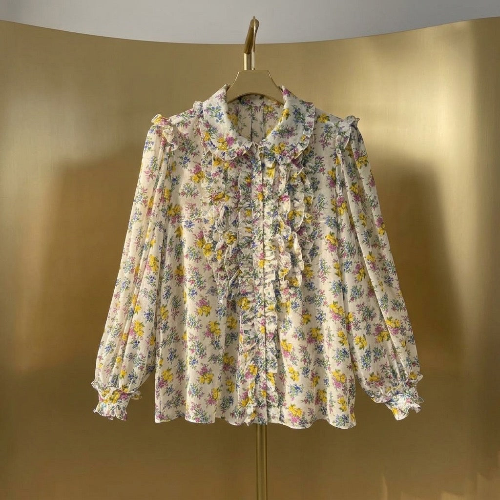 Floral Ruffle Heritage Blouse