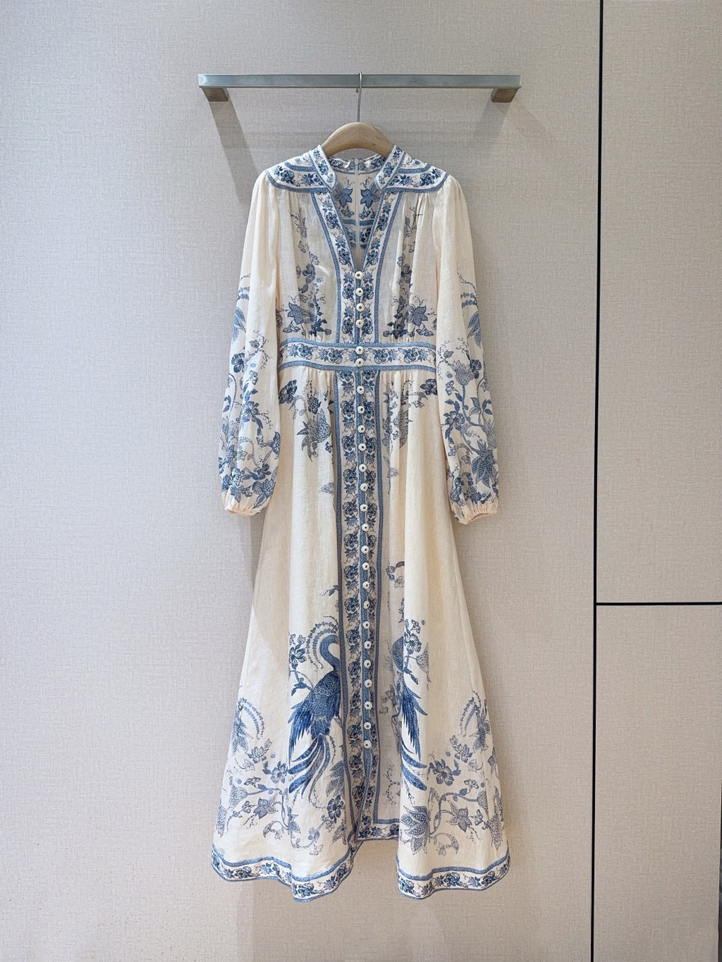 Heritage Blue Crane Midi Dress