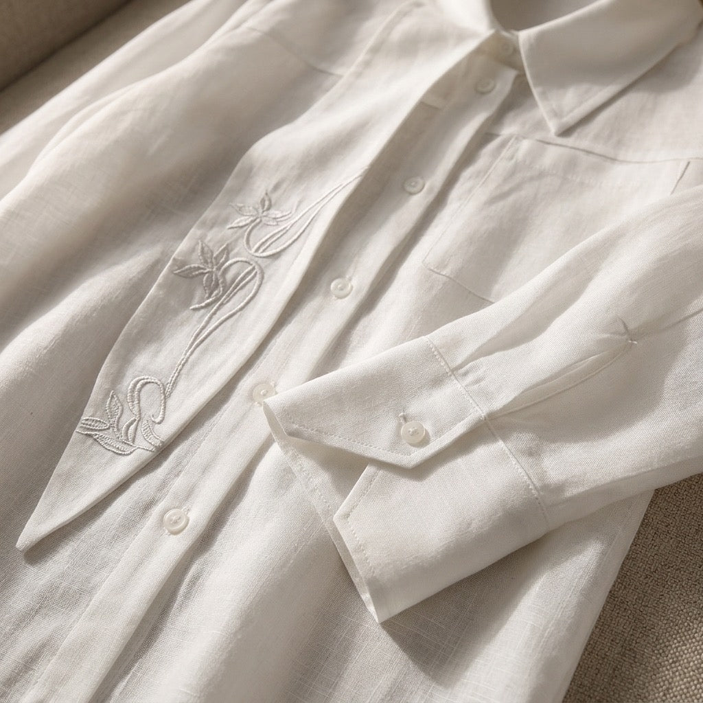 Luna Tie-Neck Silk Blouse