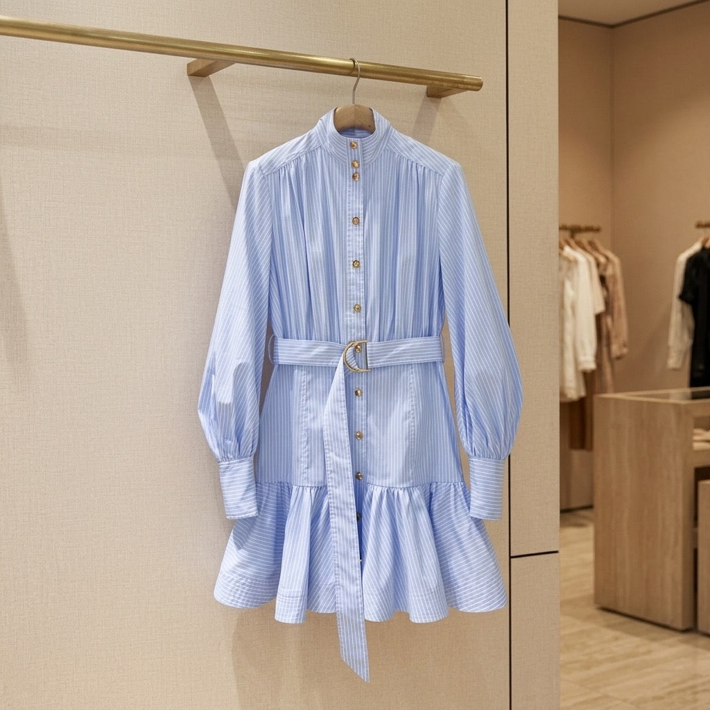 Equestrian Stripe Shirt Dress