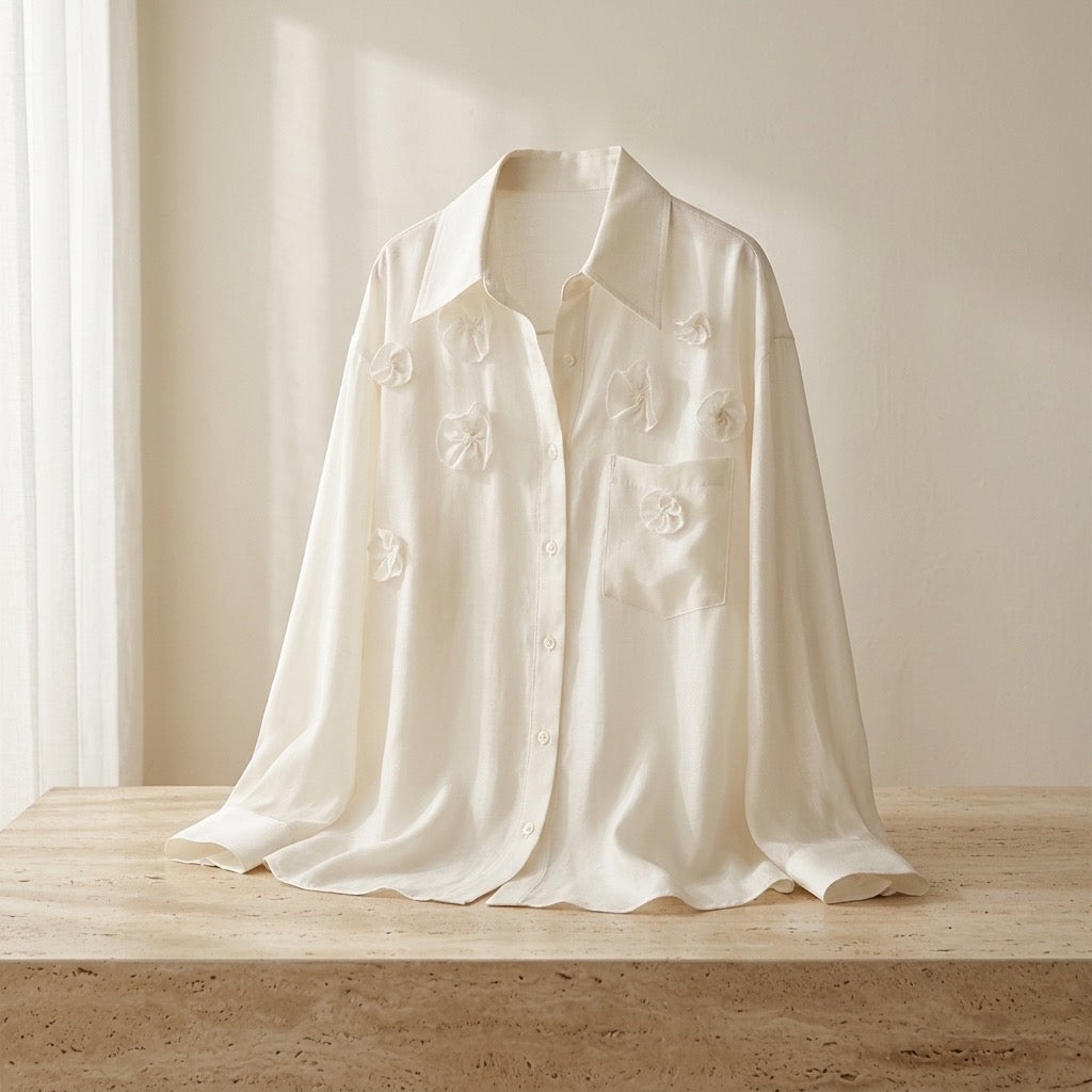 Silk Bloom Oversized Shirt