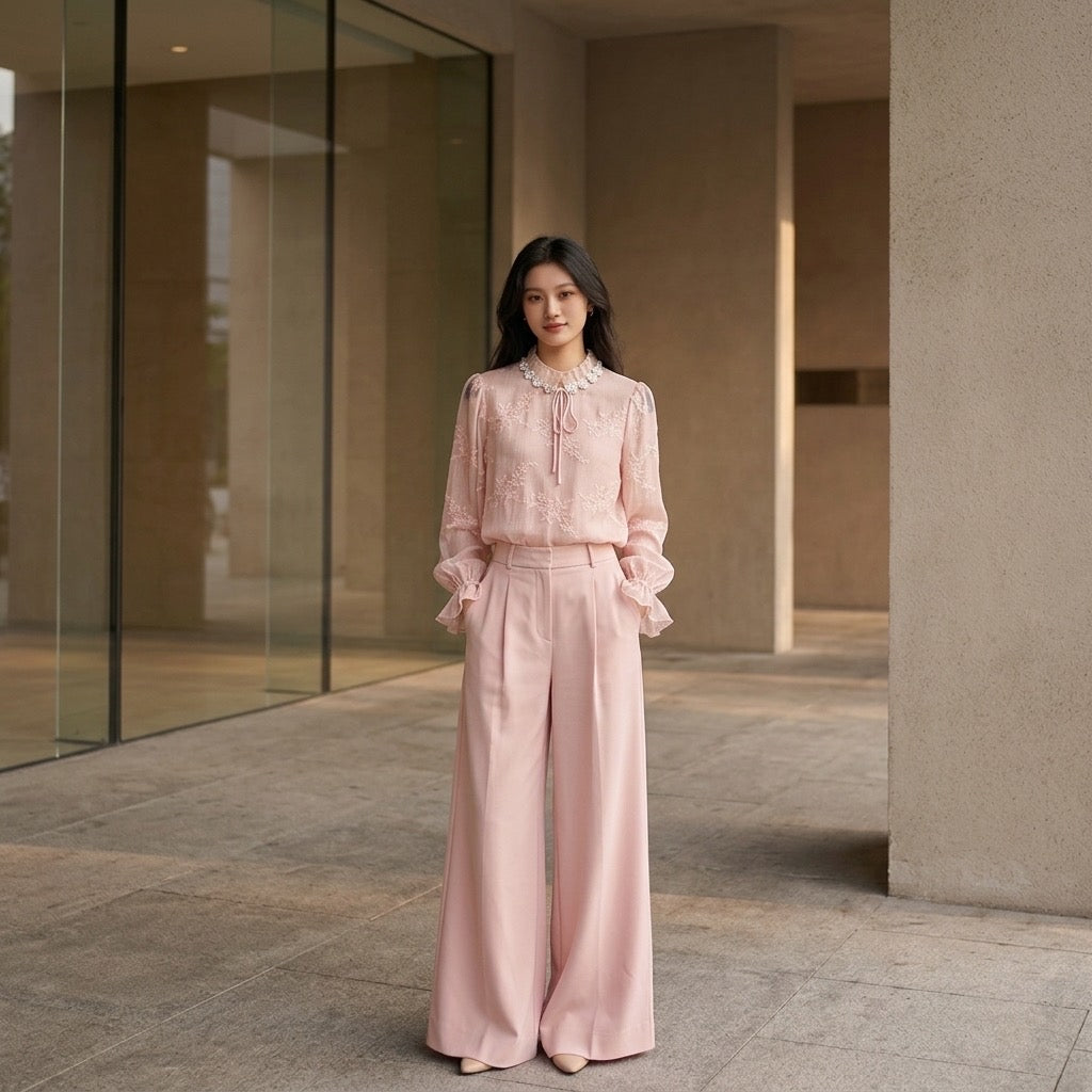 Blush Celeste Pleated Portrait Set