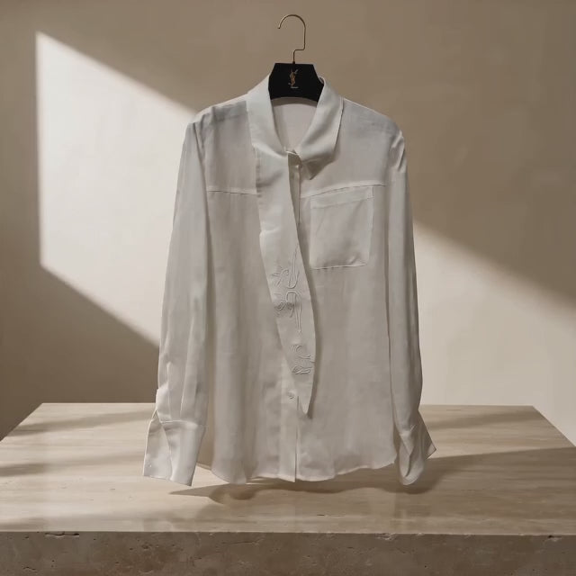 Luna Tie-Neck Silk Blouse