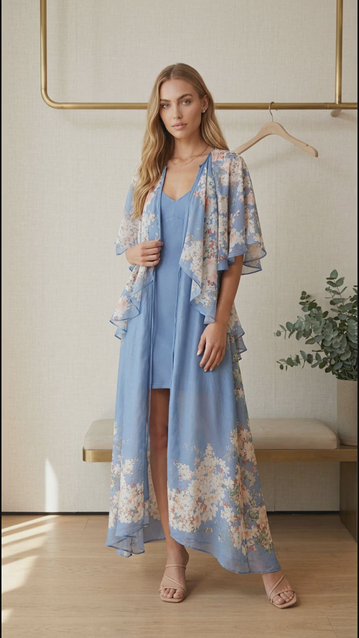 Blue Garden Drape Layer Set