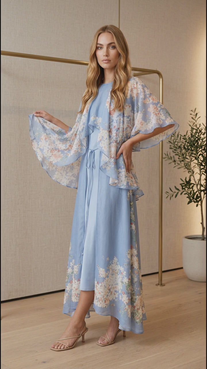 Blue Garden Drape Layer Set