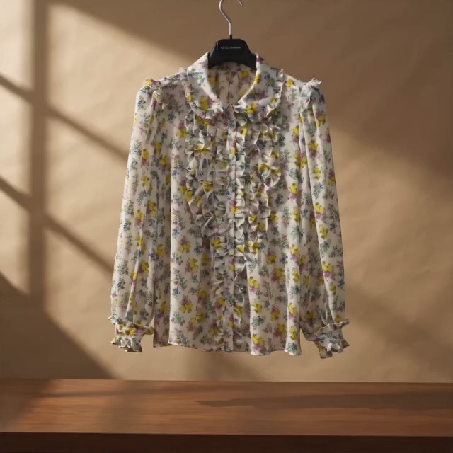 Floral Ruffle Heritage Blouse