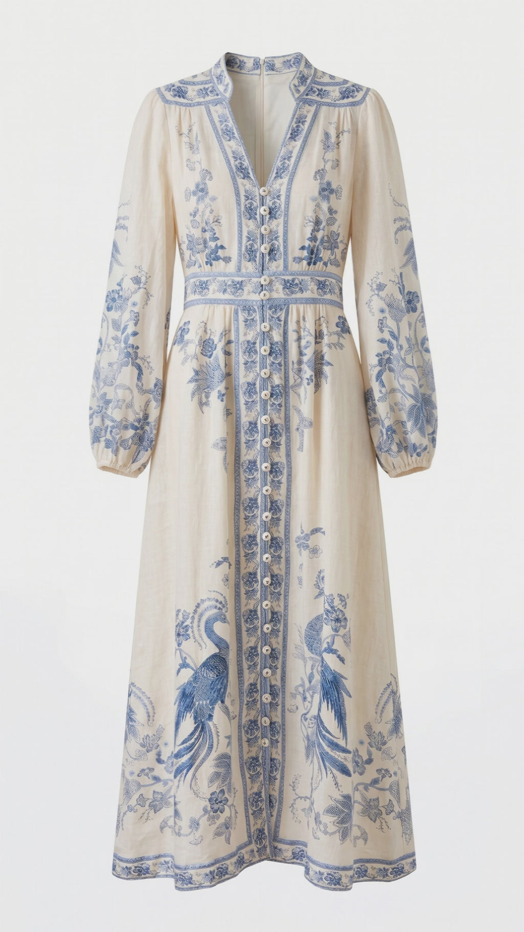 Heritage Blue Crane Midi Dress