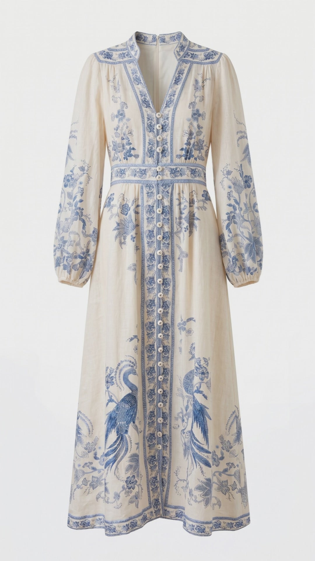 Heritage Blue Crane Midi Dress
